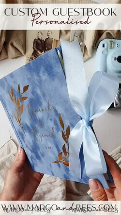 WEDDING GUEST BOOKS Velvet Instax Guestbook Dusty Blue Boho Instax velvet Wedding GuestBook Gold, Ice Blue Instant Wedding Guest Book, Polaroid velvet Guestbook Light Blue Golden wedding10