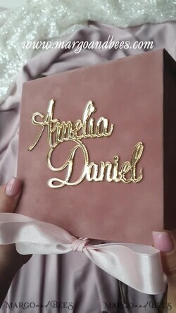 RING BEARER BOXES & PILLOWS Velvet ring box for wedding ceremony Personalised wedding Ring box • Blush Pink Golden velvet Wedding Ring Box for ceremony ceremony velvet, Boho Glam Wedding Ring Boxes his hers, Luxury Velvet Ring box double Custom Colors10
