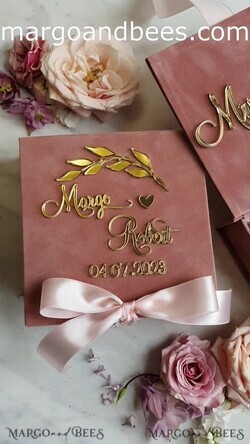 RING BEARER BOXES & PILLOWS Velvet ring box for wedding ceremony Blush Pink Golden velvet Wedding Ring Box for ceremony, Ring Box for Wedding Ceremony 3 rings velvet, Boho Glam Wedding Ring Boxes his hers, Luxury Velvet Ring box double Custom Colors9