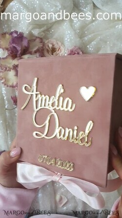 RINGTRÄGERBOXEN & KISSEN Samtkästchen für den Trauungszeremonie Personalisierte Hochzeitsbox für ihn und sie, handgemachtes Hochzeitsringkissen • Luxuriöses Ringträgerkissen • Individuelles Glamour-Ringträgerkissen12
