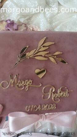 RINGTRÄGERBOXEN & KISSEN Samtkästchen für den Trauungszeremonie Blush Pink Goldene Samt-Ringbox für die Zeremonie, Ringbox für die Hochzeitszeremonie 3 Ringe Samt, Boho Glam Hochzeitsringboxen für ihn und sie, Luxuriöse Samt-Ringbox doppelt, Individuelle Farben10