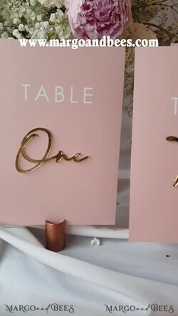TABLE DECOR SIGNS Acrylic table decor Numbers Wedding table numbers, Pink and Gold Table numbers,  Acrylic table numbers, Set of Table Numbers, Centerpieces Luxury Decorations, Wedding Table Numbers BpPXSet12