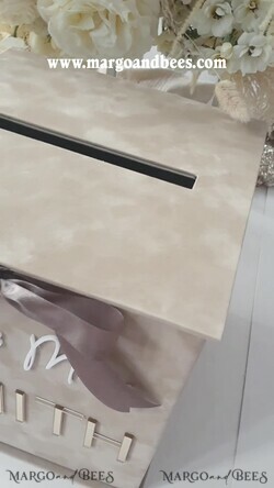 CARD BOXES acrylic Cards box Velvet Beige wedding wishing well  money gift card box, Personalized Wedding Card Box, Luxury Card Box, Wedding Card Box with Lid, Wedding Money Box, Wedding Card Box13
