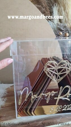 CARD BOXES acrylic Cards box Modern geometric heart Clear wedding wishing well acrylic money gift card box, Personalized Wedding Card Box, Acrylic Card Box, Wedding Card Box with Lid, Wedding Money Box, Wedding Card Box, Wedding Card Holder 11