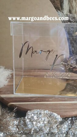 KARTONBOXEN  
 Acrylkartenbox Moderne klare Hochzeitswunschbox aus Acryl mit Schloss, personalisierte Hochzeitskartenbox, klare Kartenbox, Hochzeitskartenbox mit Deckel, Hochzeitsgeldbox, Hochzeitskartenhalter.12