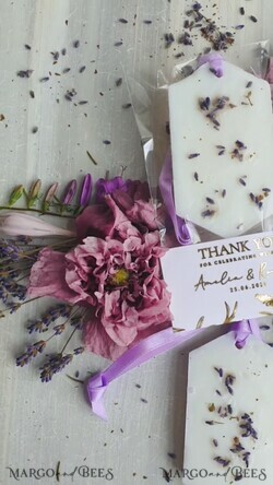 HOCHZEITSGESCHENKE Hochzeits-Sojawachstablette Dankeschön Geschenkgutschein Sojaduft Wachs Tablet Geschenke mit Lavendel, Boho Hochzeitsraumspray, Duftende Dankeschön Dekoration, Babyparty Geschenkgutschein, Rustikale Hochzeitsgeschenkideen4