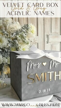 CARD BOXES velvet card boxes Card Box, Wedding Card Box with Lid, Spring Wedding Money Box, Wedding Card Box with slot and cards and gift Arch acrylic sign set16
