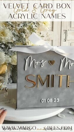 CARD BOXES velvet card boxes  Gift Card Box & Sign Set, Velvet grey wedding wishing well money gift card box, Personalized Wedding Card Box, Grey Luxury Card Box, Wedding Card Box with Lid, Grey Wedding Money Box, Wedding Card Box17