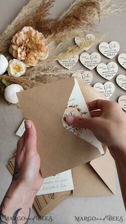 SAVE THE DATES rustic boho magnets Wedding Save The Date Card and Heart Magnet, Beige Ivory Save Our Date Magnets, Boho save our dates Cards wooden Magnets Cards4