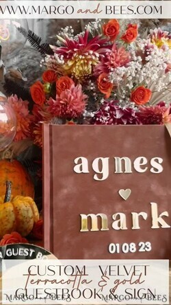 WEDDING GUEST BOOKS Instax Instant Photo Book Fall Terracotta Gold Acrylic Wedding Guest Book Personalised, Velvet Rust Instant Photo Book Boho Elegant Instax Wedding Photo Guestbook14