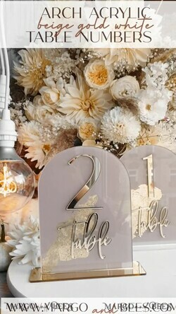 TABLE DECOR SIGNS Acrylic table decor Numbers Acrylic Arch Beige Table Numbers, Clear Acrylic and gold table numbers, Nude Taupe Gold Plexi Table Numbers, Tan Luxury Wedding Table Decor, Earthy Wedding Sign34
