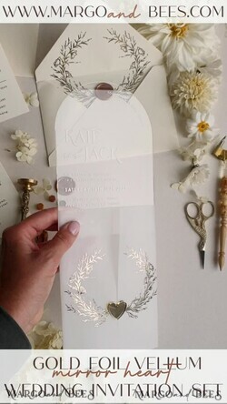 WEDDING INVITATIONS gold / rose gold / silver / glitter Arch Acrylic Wedding invitation suite, Boho Glam Wedding Invitations, Golden Shine Wedding Invitates, Elegant Gold Wedding Cards28