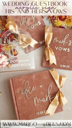 WEDDING GUEST BOOKS Bundle Gustbooks & Vows set Bundle Personalised Wedding Guest Book & Custom Made Wedding Vows set of two - Bundle guestbook and vows books 29