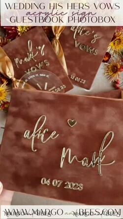 PHOTO ALBUM/ PHOTO BOX  Memory Bundle PhotoBox Gustbooks Vows terracotta Velvet Bundle Wedding Keepsake Set- Guestbook & sign, His Hers Wedding Vows, Photobox for pictures23