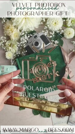 WEDDING GUEST BOOKS Instax Instant Photo Book Emerald Green Gold Acrylic Wedding Guest Book Personalised and sign set, Velvet Garden Greenery Instant Photo Book Boho Elegant Instax Wedding Photo Guestbook14