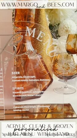 TISCHDEKORATIONSCHILDER   Acryl Tischdekoration Zahlen Acrylbogen-Menü, klares gefrorenes Acrylschild, 3D Gold Plexi-Menüschild, Luxus-Hochzeits-Tischdekoration, Hochzeitsschild aus mattem & goldenen Spiegel, bearbeitbarer Text15