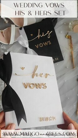 WEDDING VOWS Acrylic Clear Gold Elegant Classic Bride and groom vow books, Black White Gold wedding vow books set of two, Velvet personalized vow booklets, Golden Mirror his and her vow books, Acrylic His Hers Gold custom wedding vow cases, bridal shower gift23