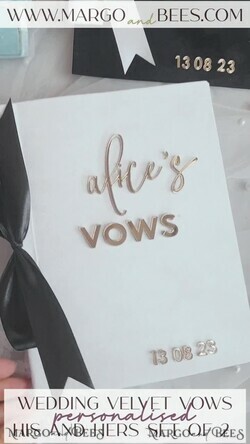 WEDDING VOWS Acrylic Clear Gold Elegant Classic Bride and groom vow books, Black White Gold wedding vow books set of two, Velvet personalized vow booklets, Golden Mirror his and her vow books, Acrylic His Hers Gold custom wedding vow cases, bridal shower gift17
