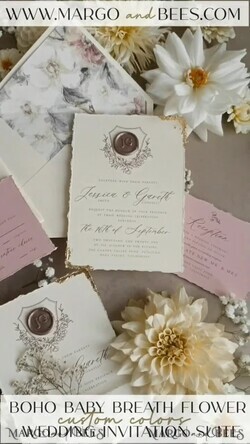 WEDDING INVITATIONS modern calligraphy / fine art Fine Art Blush Wedding Invitation, Real Baby Breth Floral Wedding Invitation, French Provence Invitation suite, Gypsophila wedding invitation suite, Deckled Edge Invites, Torn Edge Wedding Invitations golden, Fine Art Wedding Invitation Suite14