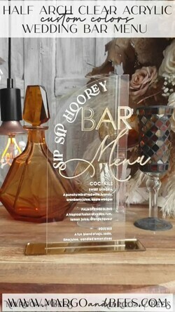 TISCHDEKORATIONSCHILDER   Acryl Tischdekoration Zahlen Acryl Halbbogen Klar Bar Menü, Transparentes Acryl Gold Bar Menü, Gold Plexi Getränkebar Menü, Plexi Glas Luxus Hochzeitsgetränkebar Tischdeko, Hochzeitsbeschilderung Golden Spiegel Bar Menü12