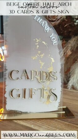 TISCHDEKORATIONSCHILDER   Gästebuch & Karten Geschenke Schilder Transparente Acrylkarten & Geschenke-Schild, Halb-Bogen Beige Ombre Acryl und Gold-Schild, Nude Gold Plexi-Schild, Taupe Luxus Hochzeits Tischdekoration, Hochzeitsschild Goldener Spiegel Karten-Schild mit Ständer18