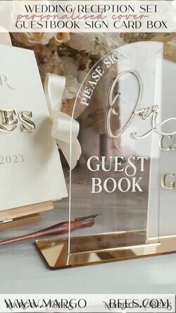 HOCHZEITS-GÄSTEBÜCHER Instax Sofortbildbuch Elfenbein Gold Acryl Hochzeitsgäste Buch personalisiert & Signaturset, Samt Sofortbildbuch Boho Elegantes Instax Hochzeitsfoto Gästebuch25