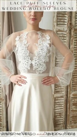 BRIDE bolero, robes, garter LACE WEDDING BOLERO Ivory Lace Wedding bolero long sleeve, Shrug Women Wedding, Bridal Backless Coverup, Ivory Blouse for Bride, Bridal Lace Blouse, dress capalet16