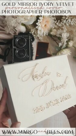 FOTOALBUM/ FOTOBOX Velvet Foto Box Fotografen Box Elfenbein Samt Fotobox Fotografenbox Hochzeitsgedächtnisbox, individuelle Andenkenbox, Ecru Fotografengeschenke für Kunden, Verpackung für Hochzeitsbilder, individuelle Fotobox19