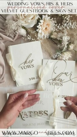HOCHZEITS-GÄSTEBÜCHER Bundle Gustbooks & Vows Set Elfenbein Golden Bundle Personalisierte Hochzeitsgästebuch & Maßgeschneiderte Hochzeitsgelübde Set von zwei - Bundle Gästebuch und Gelübde Bücher19