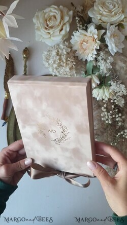 WEDDING INVITATIONS Invitations for VIP/ boxed Invites for Parents Luxury Gold Foil Wedding Invitation Box, Acrylic invitation in Velvet Box, Romantic Velvet Wedding Cards, Bespoke Golden Wedding Stationery, Luxury  Invitations33