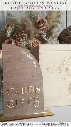 CARD BOXES Wood Eco Rustic Card boxes rustic wood Set Card Box  & Sign, Wedding Card Box with lock cards gifts sign with stand, wooden Wedding Money Box Sing Guestbook Set,  Card Box with slot and lock  cards and gift Arch acrylic sign set17