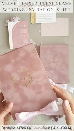 WEDDING INVITATIONS Invitations for VIP/ boxed Invites for Parents Acrylic  Wedding Invitations in velvet box, Frozen Plexi Glamour Wedding Invitation Suite Luxury Box, Elegant Velvet Wedding Cards, Bespoke Golden Invites18