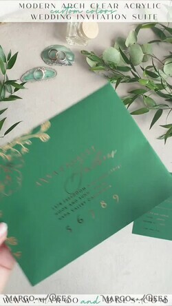 WEDDING INVITATIONS gold / rose gold / silver / glitter Arch Gold Greenery wedding invitation suite, Green Wedding Invites, Glamour Wedding Invitations, Greenery Wedding Set21