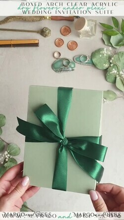 WEDDING INVITATIONS gold / rose gold / silver / glitter Arch Gold Acrylic wedding invitation suite, Velvet in Box Green Wedding Invites, Glamour Wedding Invitations, Greenery Wedding Set27