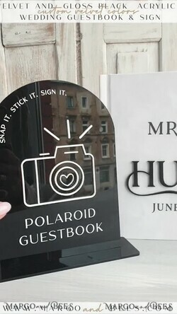 WEDDING GUEST BOOKS Instax Instant Photo Book black & white Velvet  Acrylic Wedding Guest Book Personalised & sign set, Velvet elegant Instant Photo Book Boho Elegant Instax Guestbook19