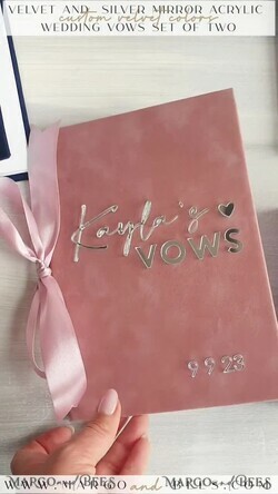 WEDDING VOWS Acrylic Clear Gold Bride and groom vow books, navy blue and blush wedding vow books, personalized vow booklets, his and her vow books, custom wedding vow cases, bridal shower gift14