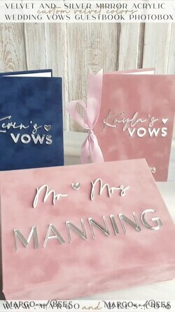 PHOTO ALBUM/ PHOTO BOX  Memory Bundle PhotoBox Gustbooks Vows Navy Blue and Blush Pink Velvet Bundle Wedding Keepsake Set- Guestbook & sign, His Hers Wedding Vows, Photobox for pictures19