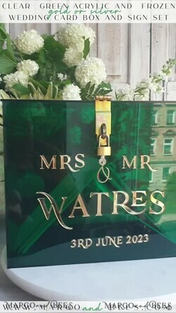 KARTONBOXEN  
 Acrylkartenbox Smaragdgrüne Hochzeitswunschbrunnen-Acryl-Geschenkekartenbox, personalisierte Hochzeitskartenbox, grünes Acrylkartenbox, Hochzeitskartenbox mit Deckel11