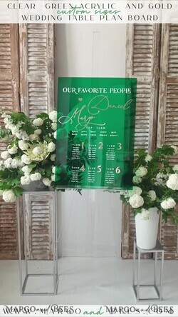 TABLE PLANS AND WEDDING WELCOME SIGNS plexi gold / velvet Emerald Green Plexi and Gold Modern velvet Seating Chart, 3d Elegant Find Your Seat - Seating Plan , Luxury Wedding Table Plan, Greenery Wedding Decoration19