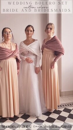 BRIDE bolero, robes, garter WEDDING BOLERO & SHRUGS mauve velvet bolero with sleeves for bridesmaid, Wedding dress topper for maid of honour, cover for wedding dress, perfect white wedding bolero, velvet wedding bolero9