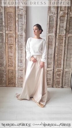 BRIDE bolero, robes, garter WEDDING BOLERO & SHRUGS Wedding Bolero Long Sleeve, Wedding Puff Sleeve Shrug, Bridal wedding Coverup,  Wedding Dress Topper, Bridal Capelet16