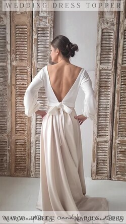BRIDE bolero, robes, garter WEDDING BOLERO & SHRUGS Wedding Bolero Long Sleeve, Wedding Puff Sleeve Shrug, Bridal wedding Coverup,  Wedding Dress Topper, Bridal Capelet8