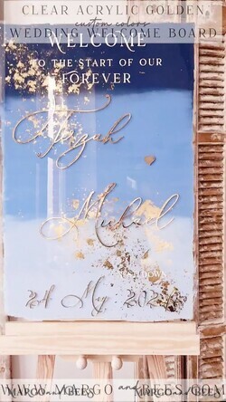 TABLE PLANS AND WEDDING WELCOME SIGNS plexi gold / velvet Acrylic dusty blue & Gold Wedding Welcome Sign, Painted Acrylic & gold Wedding Welcome Sign, Royal Blue Ombre Gold Plexi Wedding Welcome Sign,  Luxury Wedding Wedding Welcome Sign, Greece Beach Wedding Signage Golden mirror Wedding Welcome Sign8