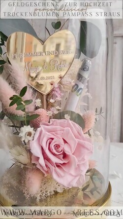 NEWLY WEDS COUPLE GIFTS Geldgeschenk zur Hochzeit  Geschenkschachtel für Geld Geldgeschenk zur Hochzeit mit Strauß aus Trockenblumen personalisiert17