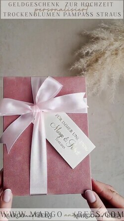 NEWLY WEDS COUPLE GIFTS Geldgeschenk zur Hochzeit  Geschenkschachtel für Geld Geldgeschenk zur Hochzeit mit Strauß aus Trockenblumen personalisiert23