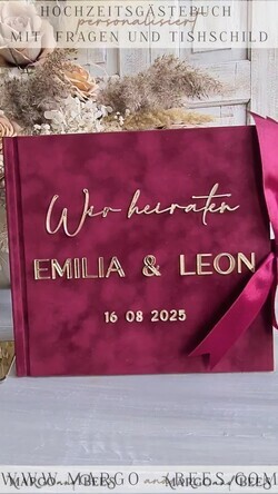 WEDDING GUEST BOOKS Hochzeitsgästebuch Hochzeitsfoto-Gästebuch Polaroid Gold Acrylic Hochzeitsgästebuch Personalisiert Schilderset Samtweißes Sofort-Fotobuch Boho Elegant Instax Hochzeitsfoto-Gästebuch16