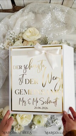 FRISCH VERHEIRATETES PAAR GESCHENKE Geldgeschenk zur Hochzeit Geschenkschachtel für Geld Geldgeschenk zur Hochzeit mit Strauß aus Trockenblumen personalisiert3