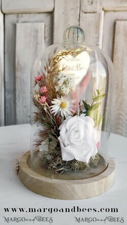 Geschenke zum Muttertag Glaskuppel mit Trockenblumen Glaskuppel mit Trockenblumen & Rose – Geschenkidee zum Muttertag5