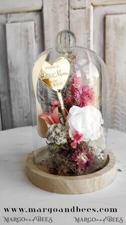 Geschenke zum Muttertag Glaskuppel mit Trockenblumen Glaskuppel mit Trockenblumen & Rose – Geschenkidee zum Muttertag6