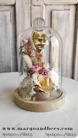 Geschenke zum Muttertag Glaskuppel mit Trockenblumen Glaskuppel mit Trockenblumen & Rose – Geschenkidee zum Muttertag6